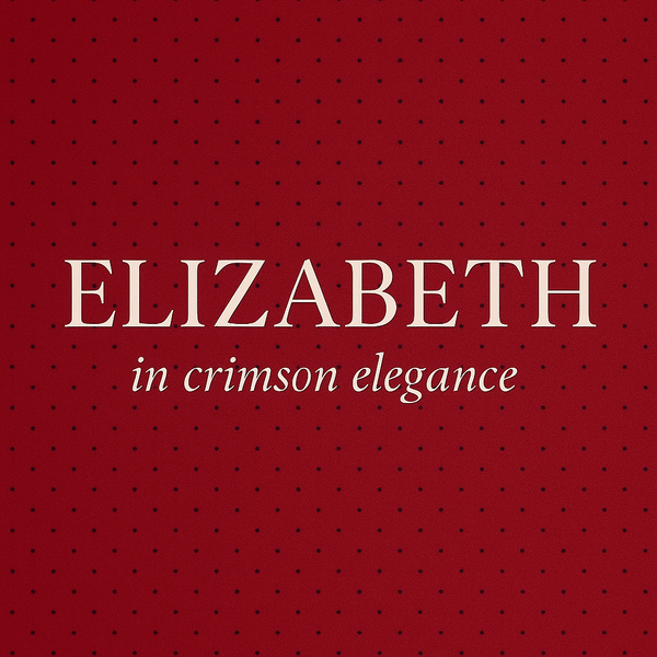 The Crown of Style: Elizabeth in Crimson Poise